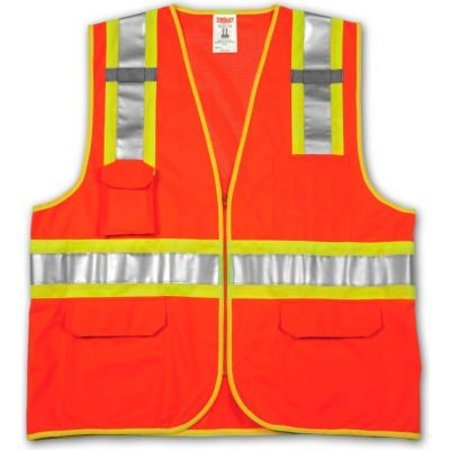 TINGLEY RUBBER Tingley® V73859 Job Sight„¢ Class 2 Surveyor Style Vest, Fluorescent Orange, 2XL/3XL V73859.2X-3X
